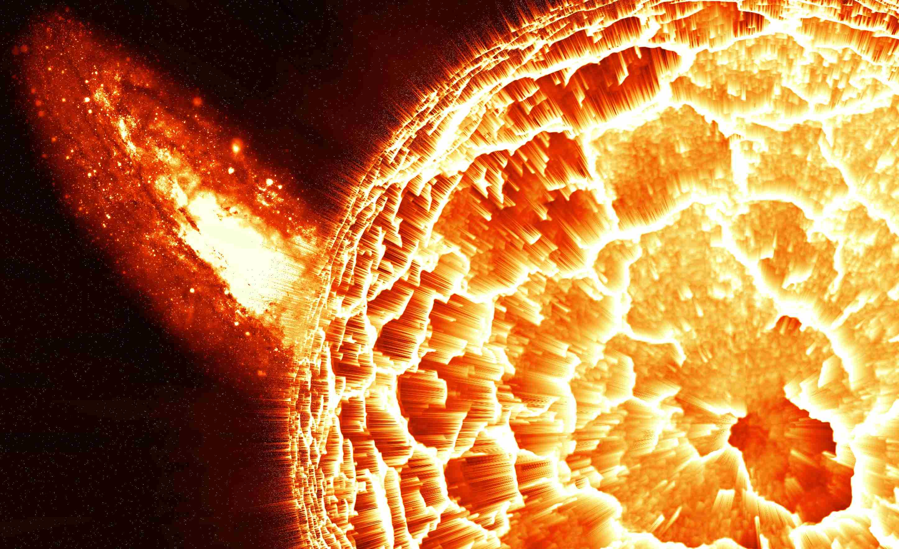 已经出现分裂的科幻太阳图片 震撼壁纸