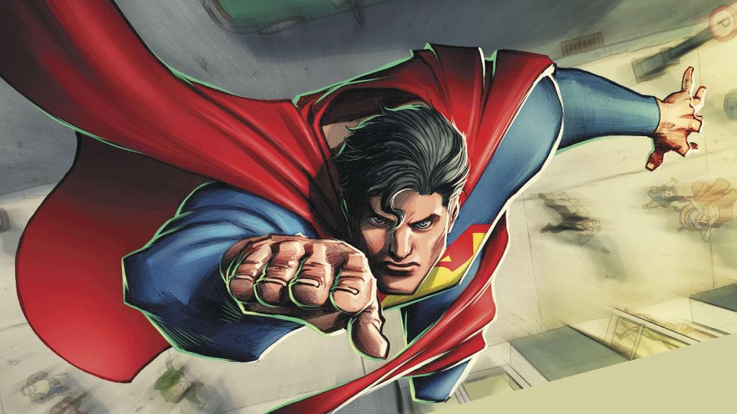 向上飞行的DC超人漫画图片
