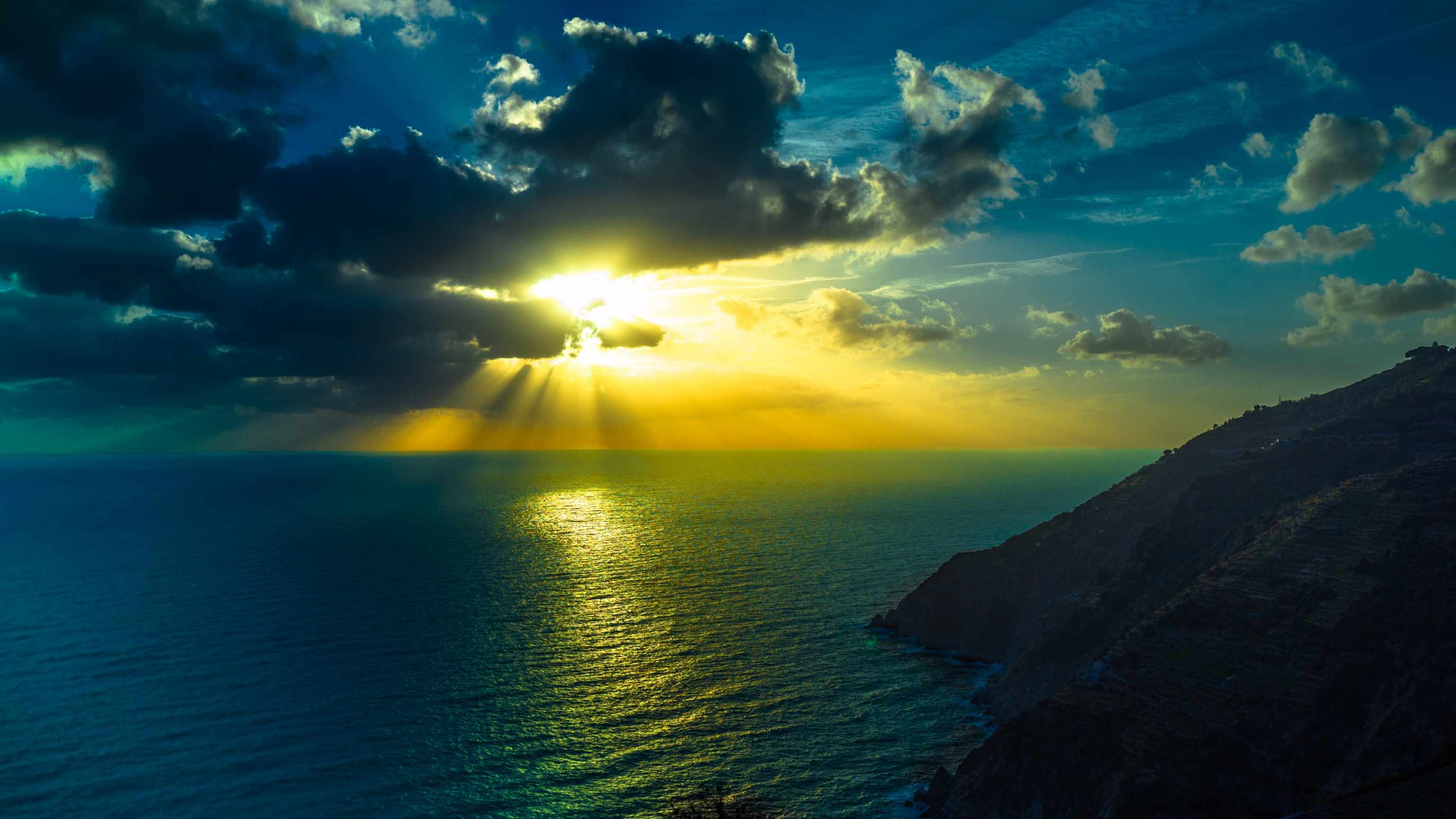 黄昏的大海夕阳风景图 唯美4K壁纸