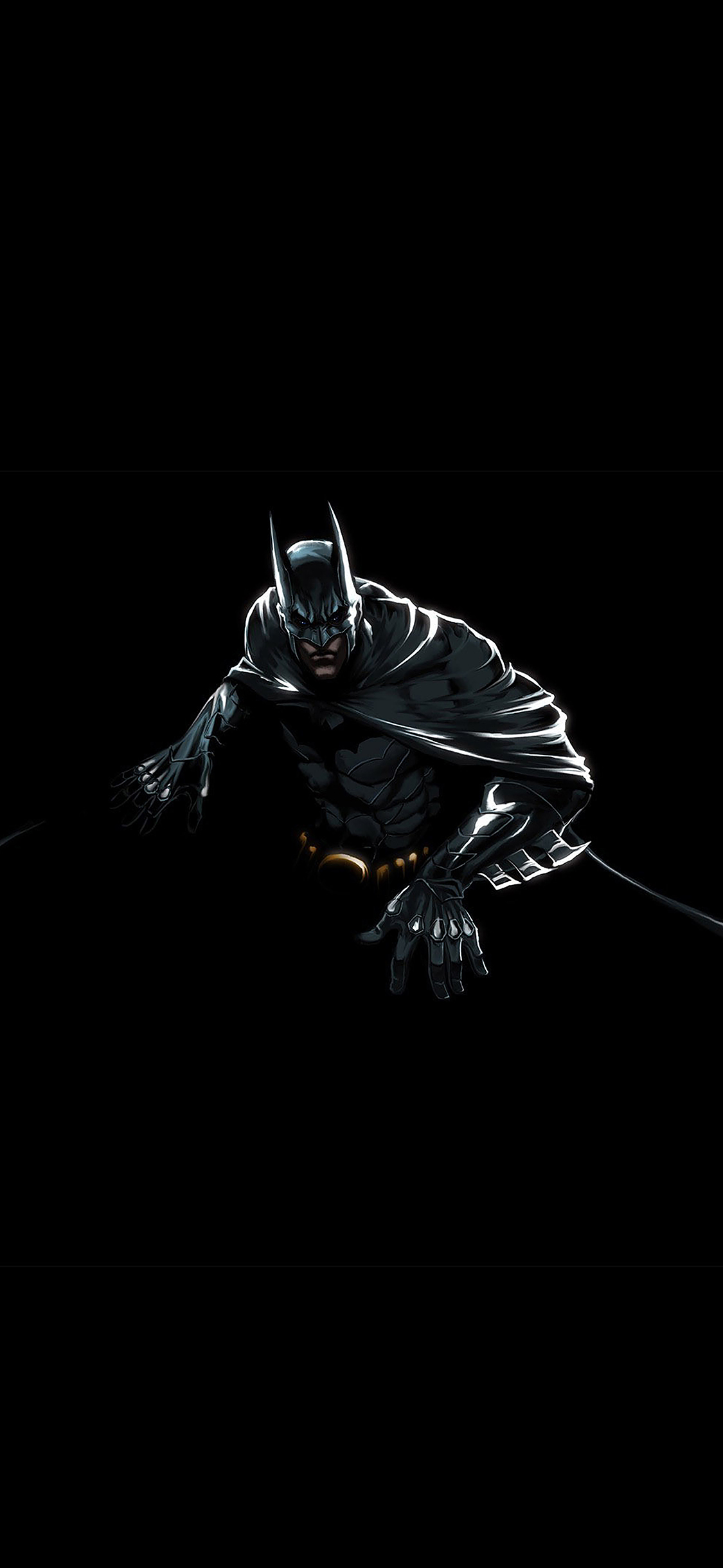 纯黑背景下的动漫蝙蝠侠图片