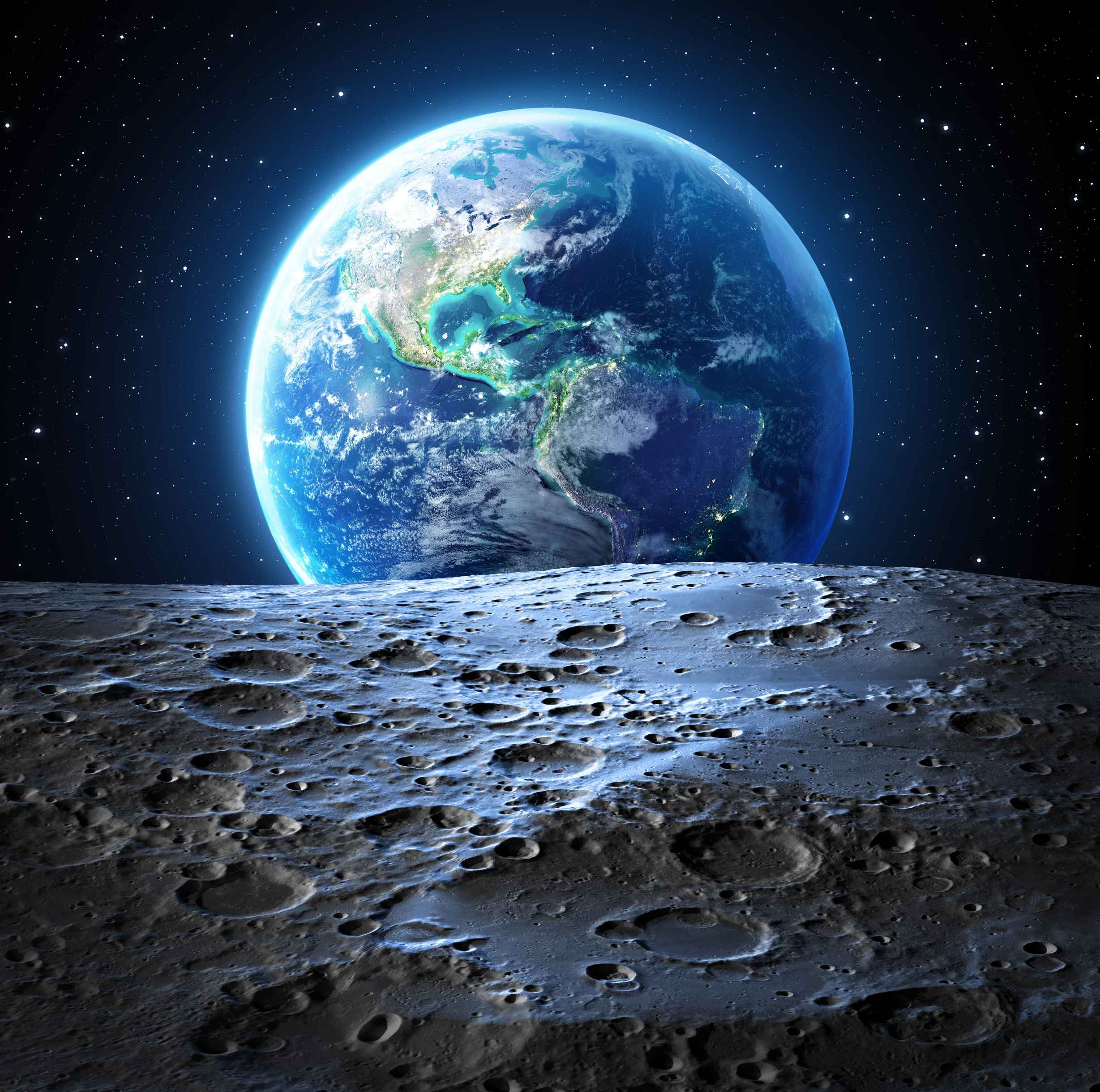 月球视角下的地球全景壁纸 4K