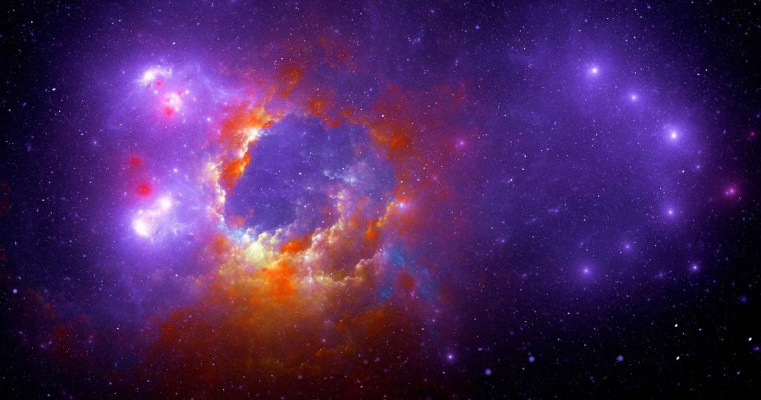 紫色星云数字艺术5K 星云圆圈