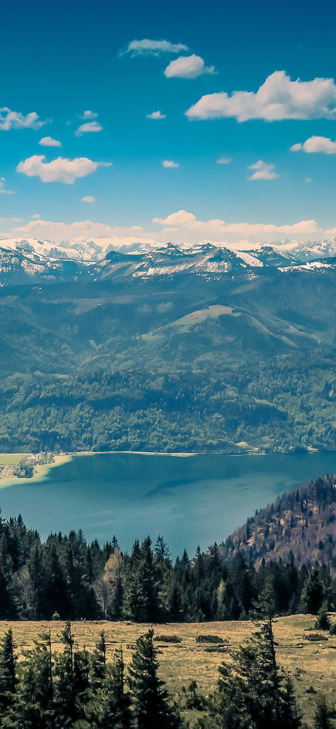雪山与湖泊 国外旅游唯美高清风景壁纸