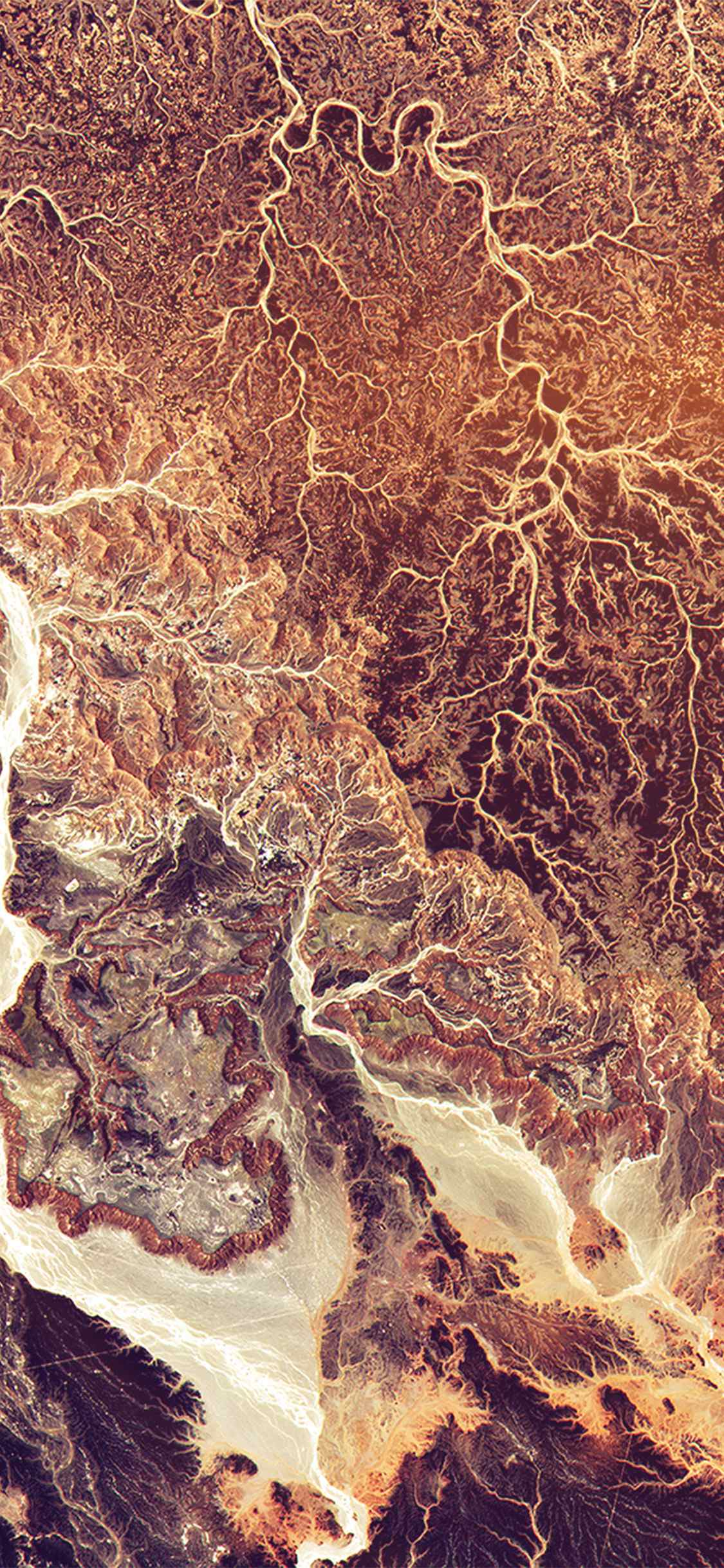 戈壁山脉的高清卫星图创意手机壁纸