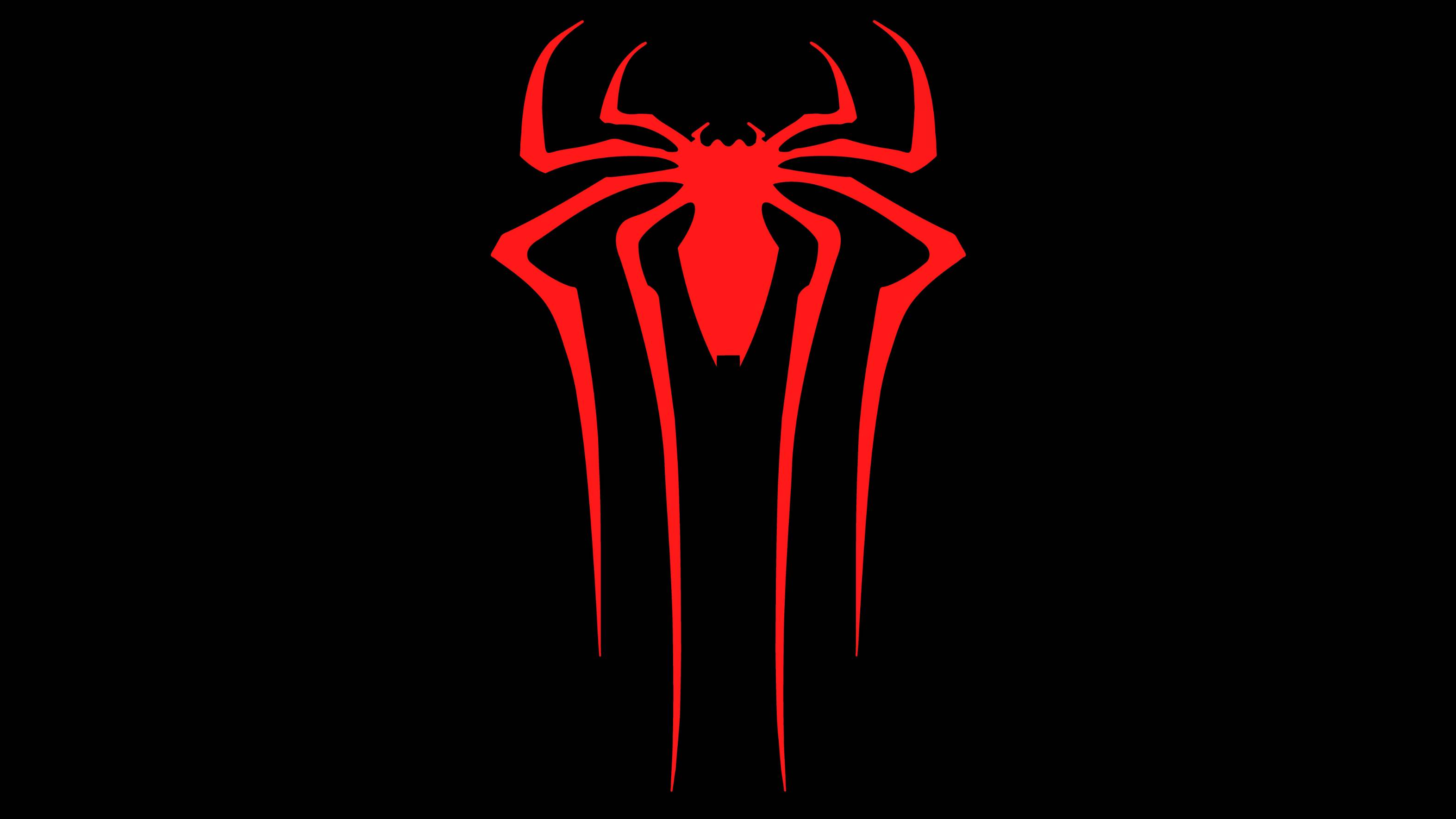 红蜘蛛纯黑极简标志8k图片 超级英雄壁纸